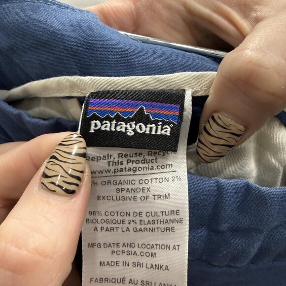 Patagonia Pants Womens 6 Blue Organic Cotton Twill Chino Straight Leg Stretch - Picture 2 of 12